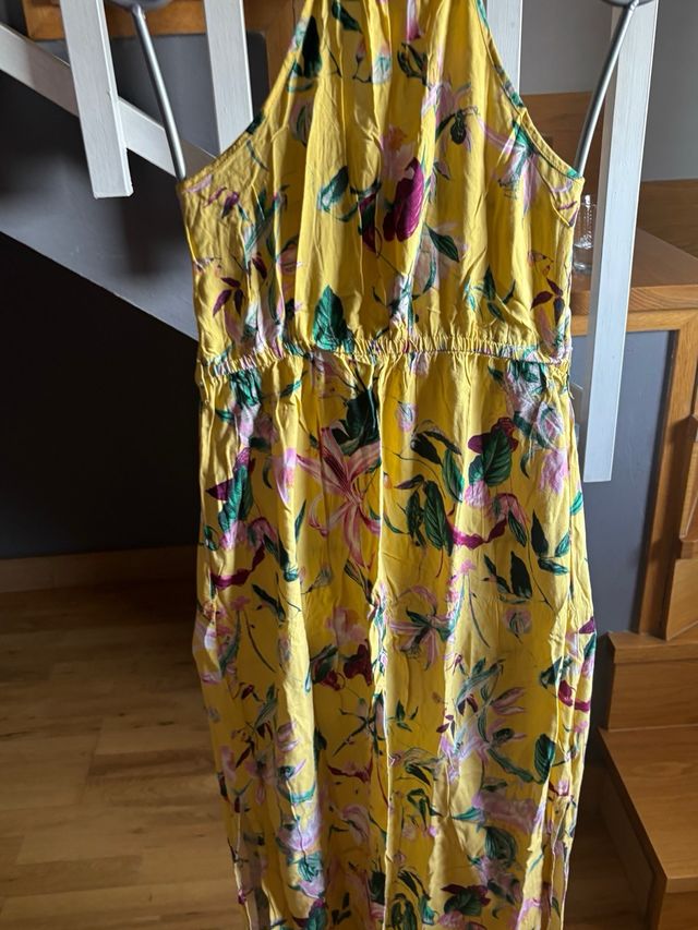 Vestido largo flores amarillo