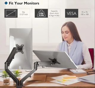 Soporte doble monitor - Negro