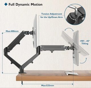 Soporte doble monitor - Negro
