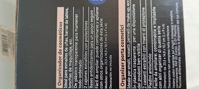 Organizador cosméticos 2 cajones