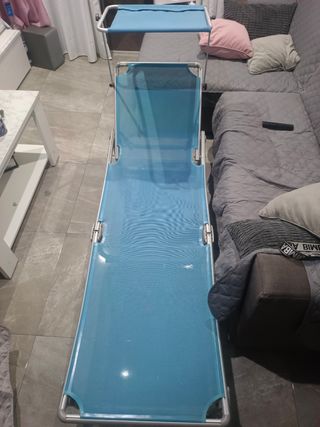 Tumbona playa azul plegable