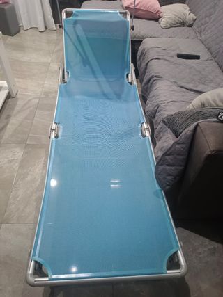 Tumbona playa azul plegable