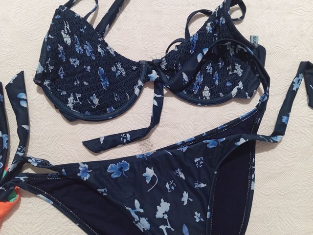 Bikini fiori blu tg m