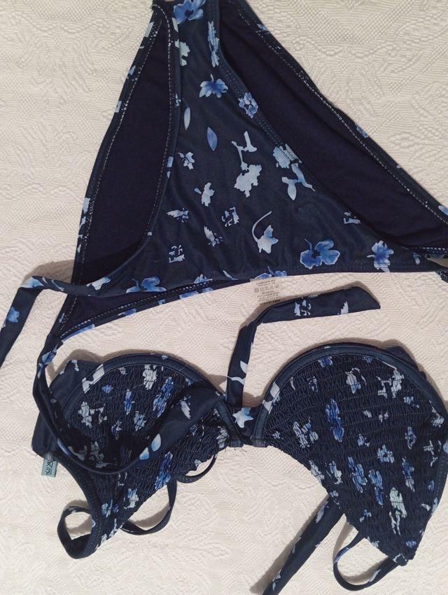 Bikini fiori blu tg m