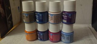 Liquidación: 8 botes pintura para tela Pebeo