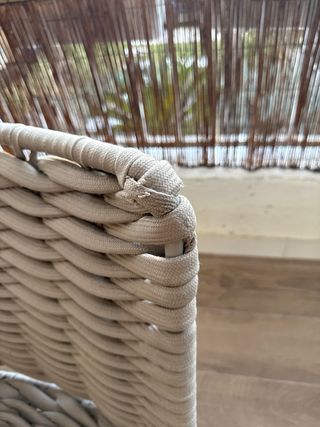 2 sillas de exterior beige - metal y mimbre