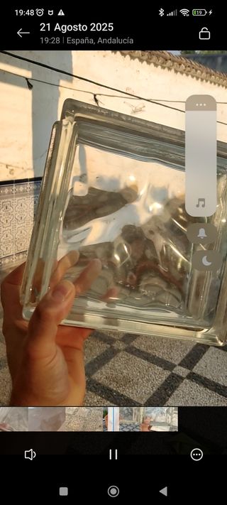 Quince bloques de vidrio 19x19x8cm - Transparentes