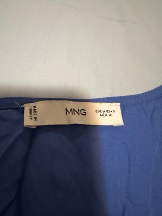 Blusa Mango azul - Escote cruzado