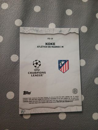 Koke Atlético Madrid TOPPS CHROME CHAMPIONS FD-19