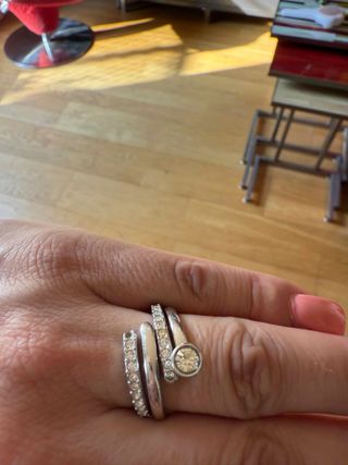 Anillos Swarovski Plata Ajustables