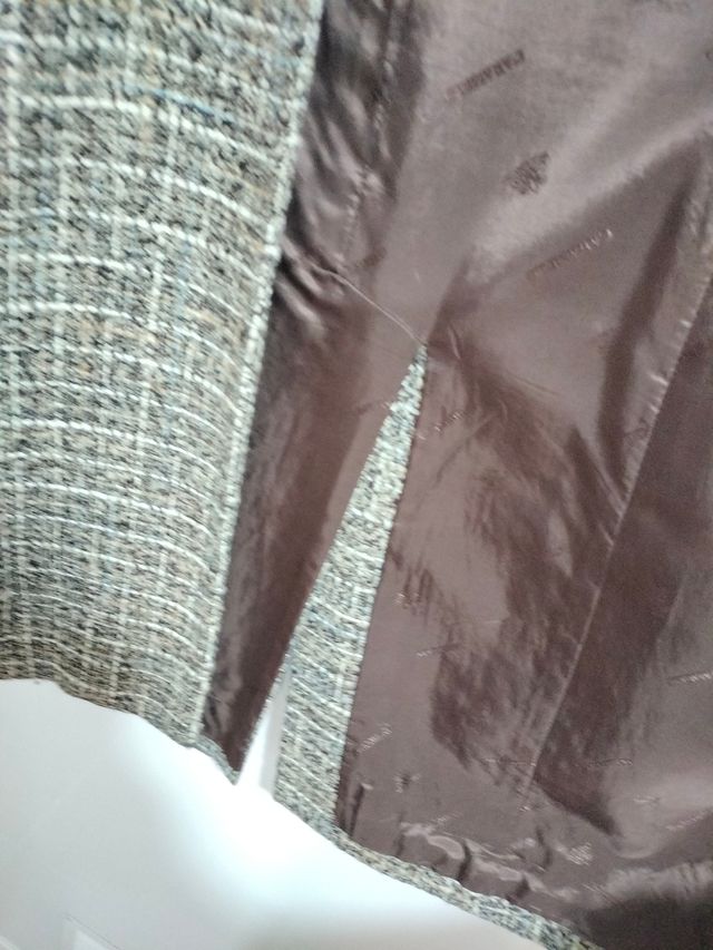 Abrigo Caramelo mujer - Gris y Blanco