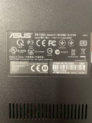 Portátil Asus F550C i5 Negro
