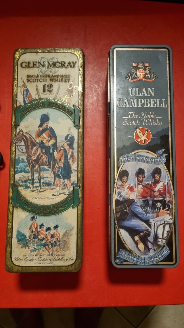 2 Scatole di Latta Whisky Da Collezione
