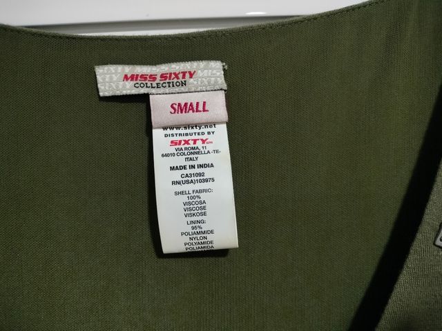 Vestido Miss Sixty verde oliva talla M