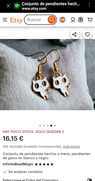 Pendientes gato dorados