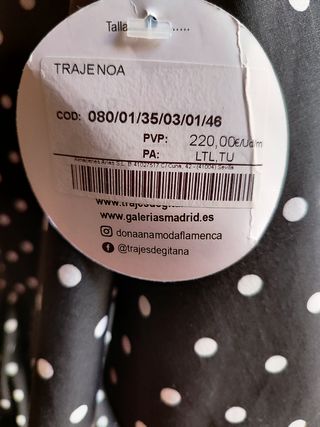 Traje Flamenca lunares blanco-negro