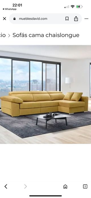 Sofá cama chaise longue amarillo