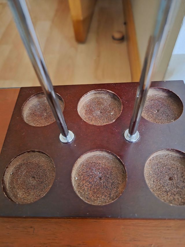 Portavelas madera metal vintage