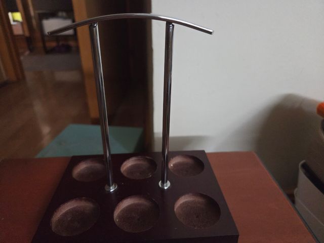 Portavelas madera metal vintage