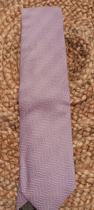 Corbata seda purpura-blanca