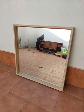 Espejo madera beige 60x60cm