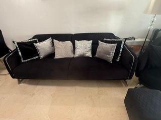 Sofá & sillón terciopelo negro