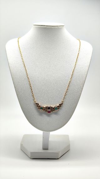 Gargantilla cadena fina oro 18kt motivo central