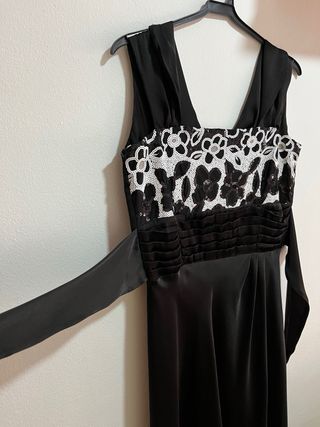 Vestido negro fiesta - blanco