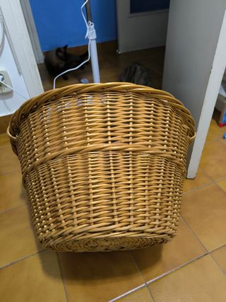 Cesta mimbre ropa - marrón