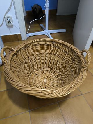 Cesta mimbre ropa - marrón