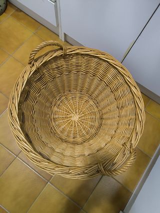 Cesta mimbre ropa - marrón