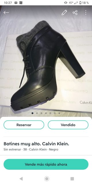 Botines Calvin Klein negros, talla 38.Son marca .