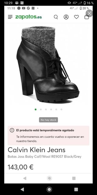 Botines Calvin Klein negros, talla 38.Son marca .