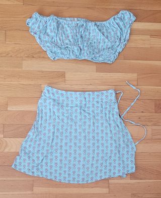 Conjunto Pull&Bear - top y falda