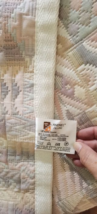 Colcha edredón  - Beige y Gris