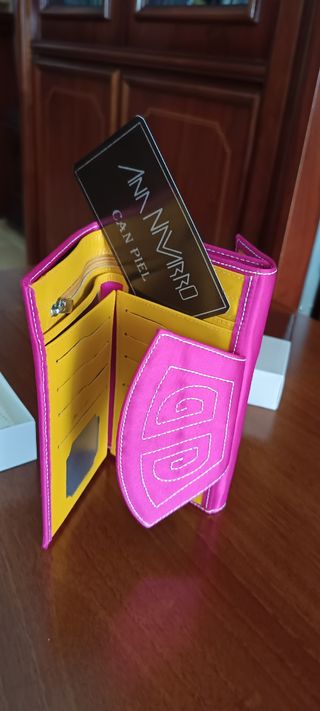 Billetero Monedero Taurino Rosa-Amarillo