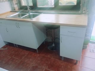 Mueble cocina melamina
 blanco con fregadero 