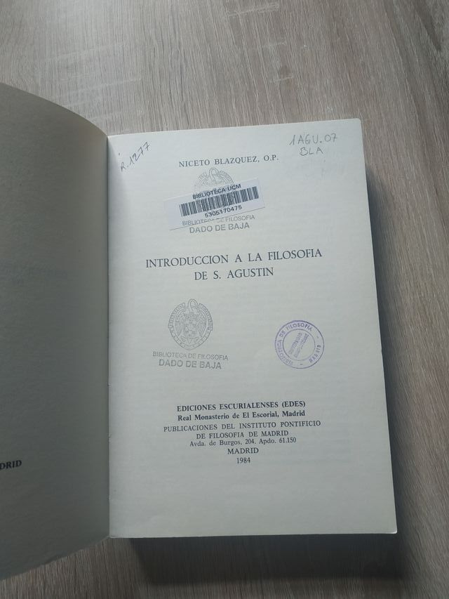 Introducción a la filosofía de S. Agustín - Niceto