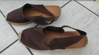 Espadrillas marroni in pelle