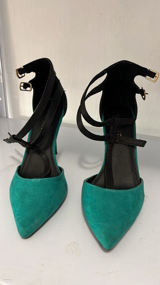 Zapatos tacón aguja turquesa