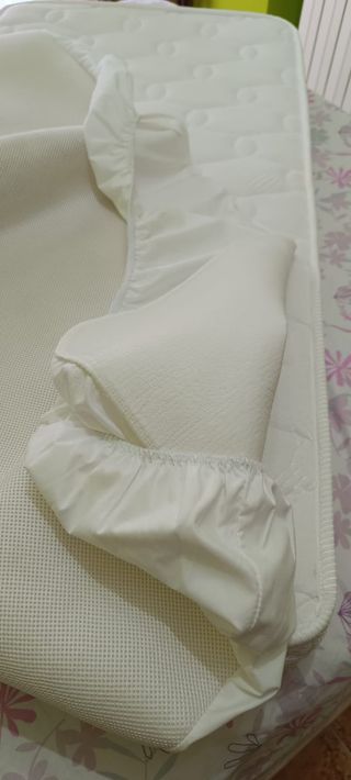 Colchón cuna bebé 120x60cm + protector impermeable