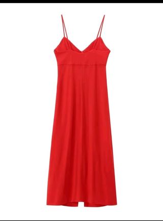 Vestido rojo largo - lino