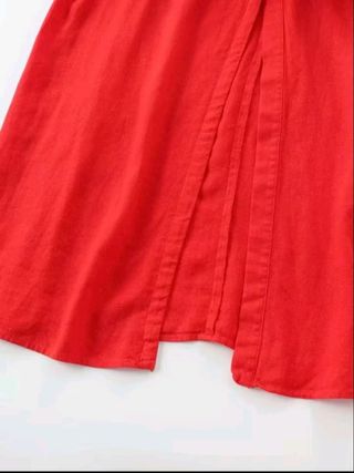 Vestido rojo largo - lino