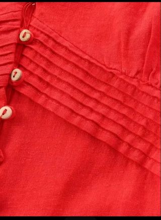 Vestido rojo largo - lino