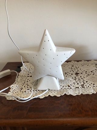 Lampada a forma di Stella in Ceramica Bianca