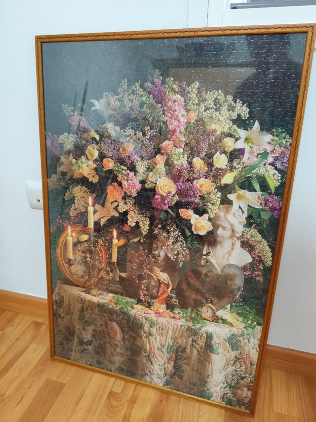 Puzzle enmarcado flores. 62x92cm