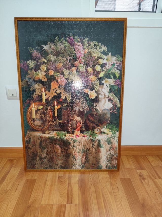 Puzzle enmarcado flores. 62x92cm