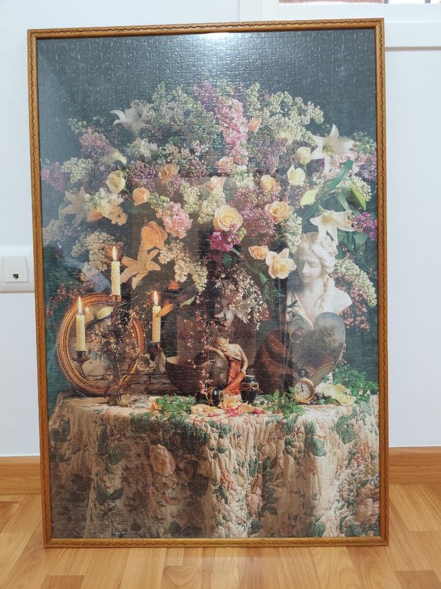 Puzzle enmarcado flores. 62x92cm