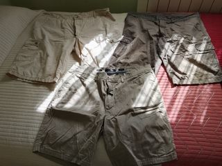 3 Pantalones Cortos - Beige & Gris