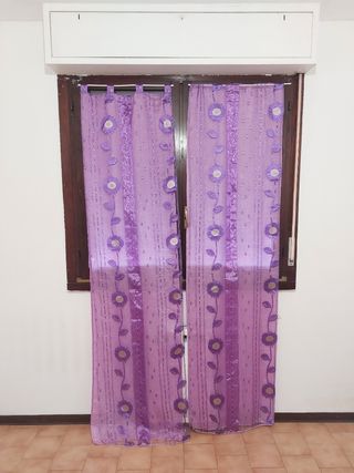 Tende 2 pezzi colore viola.